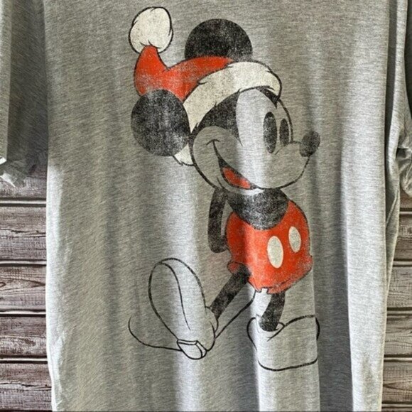Disney Unisex Christmas Mickey Mouse Short-Sleeved Graphic Tee Size L - Picture 3 of 5